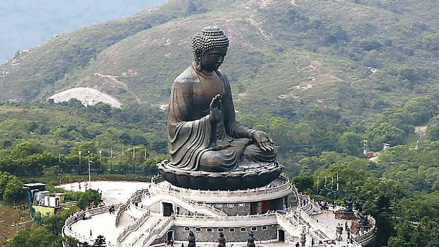 Lantau's 34-metre seated Buddha.