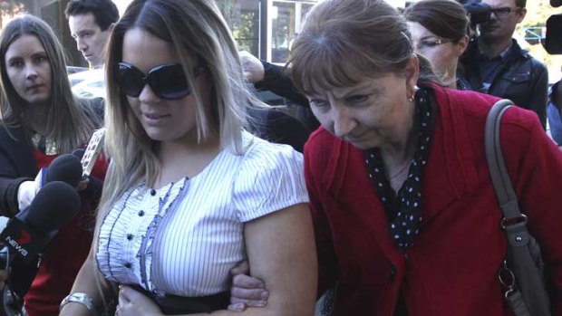 Jessica Wilson, left, at the inquest today into her brother's death.