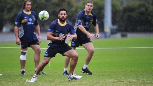 Brumbies player Christian Lealiifano during training at the AIS on Monday.