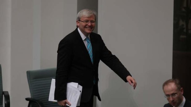 Labor MP Kevin Rudd during Question Time.