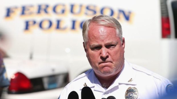 Police Chief Thomas Jackson fields questions related to the shooting death of teenager Michael Brown.
