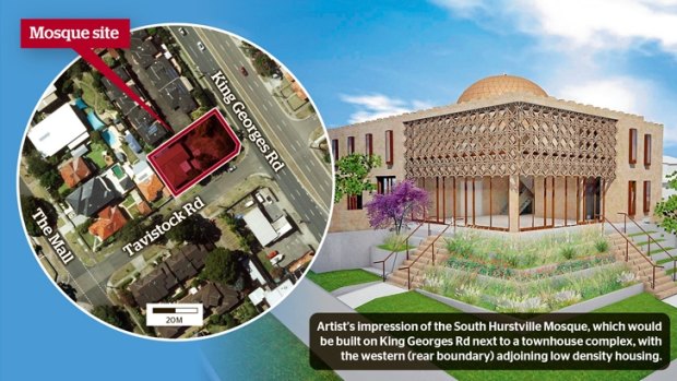 The proposed mosque at South Hurstville has attracted attention from right-wing groups.