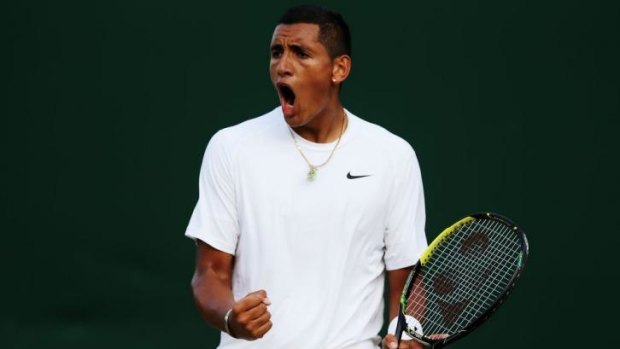 Nick Kyrgios is into the fourth round at Wimbledon.