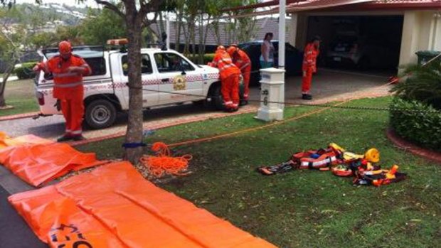 The SES are working to fix homes across the Gold Coast after more than 300 calls for help. Photo: Carrie Greenbank/Nine News, via Twitter