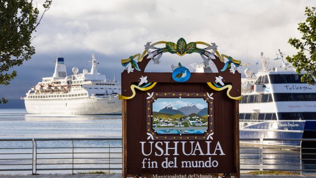Ushuaia harbour at "the end of the world".