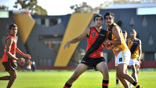 Play on: young Indigenous players at Punt Road this week.