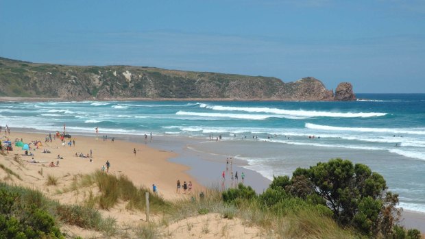 Cape Woolamai, Philip Island, where seven swimmers were rescued on Sunday.
