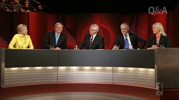 Malcolm Turnbull and Kevin Rudd duel on ABC's Q&A.