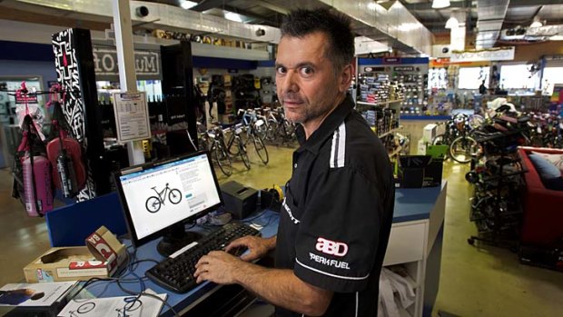 Spiro Kourkoumelis from AvantiPlus cycle shop in Brunswick will lose his analogue internet and telephone services.