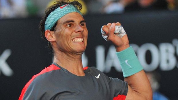 Relieved: Rafael Nadal after his quarter-final win.