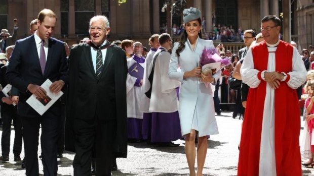 Anglican Dean of Sydney Phillip Jensen with the Duke and Duchess of Cambridge on their visit to Sydney.
