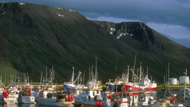 Wild beauty ... boats in Iceland's Westfjords.