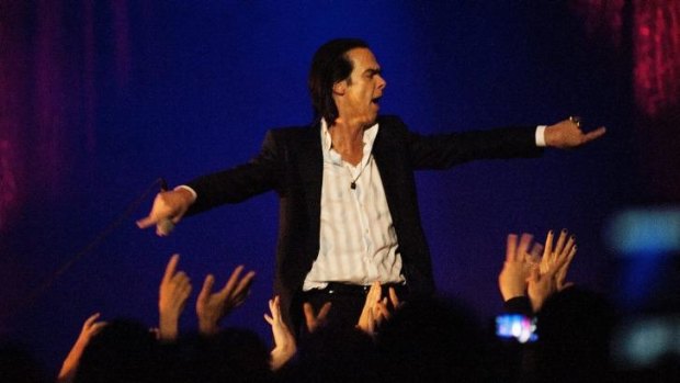 Nick Cave: In full flight on stage at The Plenary.