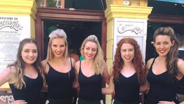 The Gaelic Girls Irish Dancing Troupe made their way around Perth today to celebrate St Patrick's Day