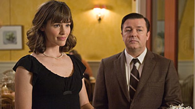 Jennifer Garner and Ricky Gervais in a scene from the film "The Invention of Lying"