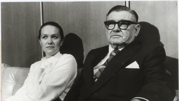 In his shadow ? Gina Rinehart with her "nearly perfect" father, Lang Hancock, in 1982.