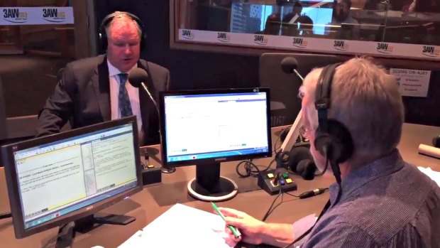 Robert Doyle in the 3AW studio with Neil Mitchell.