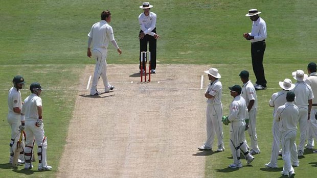 I was wrong... umpire Billy Bowden cancels an lbw decision against Brad Haddin during the series against South Africa in 2009 after an appeal against his decision. Scenes like this will not be seen this summer during the India-Australia series.