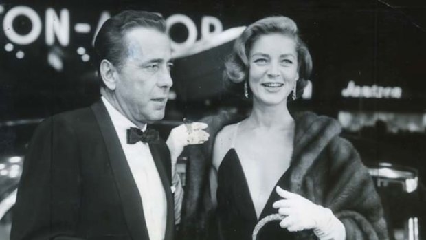 Humphrey Bogart and Lauren Bacall at the premier of the film The Desperate Hours in 1955.