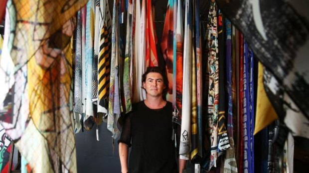 The hang of it: Owner Brad McGlashan chooses all the scarves for Skarfe.