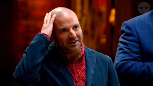 "Egghead": Judge George Calombaris introduces the first half of the two-part elimination challenge.