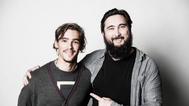 Brenton Thwaites (left) and Julius Avery, star and director of the crime thriller <i>Son of a Gun</i>.