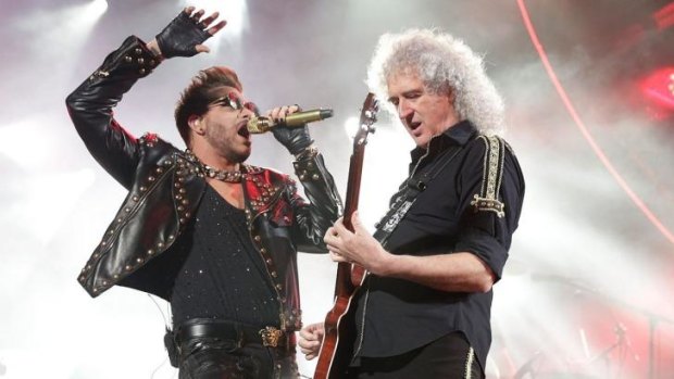 Adam Lambert and Brian May of Queen.