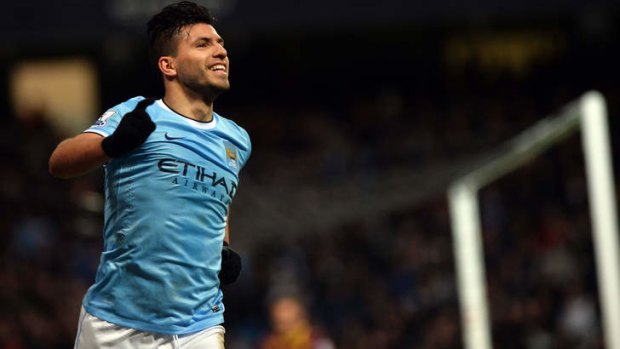 Fit again: Manchester City's Argentinian striker Sergio Aguero.