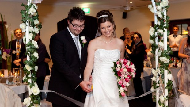 'Not artistic' ... Jarrad and Sheree Mitchell say their wedding photos were not up to scratch.