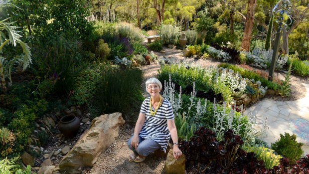 Kaye Harrison in her Hepburn Springs garden.