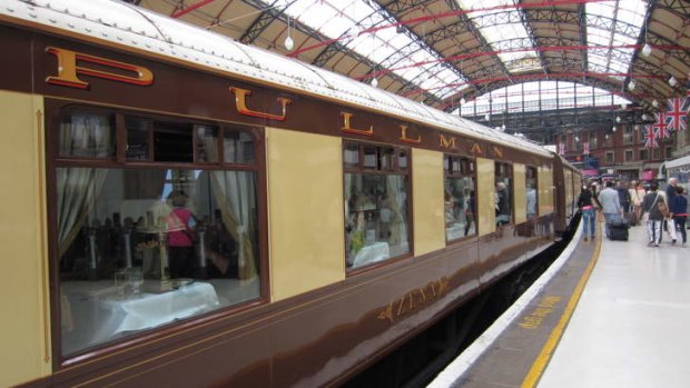 Pullman carriage at London's Victoria Station.