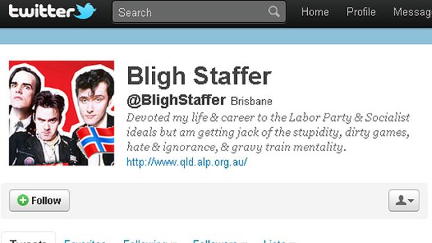 A screengrab of the twitter account @BlighStaffer.