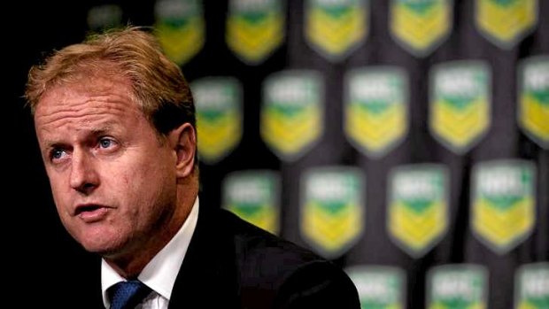 Troubled times: NRL boss Dave Smith delivers the bad news for the Sharks on Wednesday.