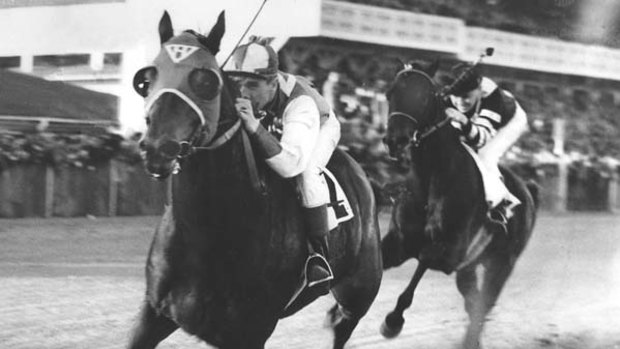 Role model ... the American idol Seabiscuit wins at Pimlico, in Maryland, US, in 1938.