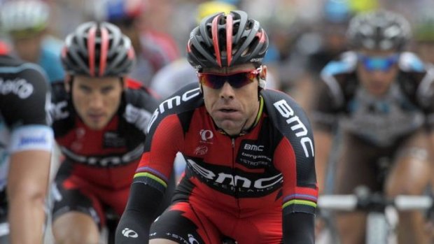 Cadel Evans shows the strain as he competes in the Giro d'Italia during the week.