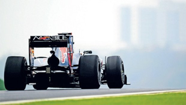 Red Bull’s Sebastian Vettel in action during final practice.