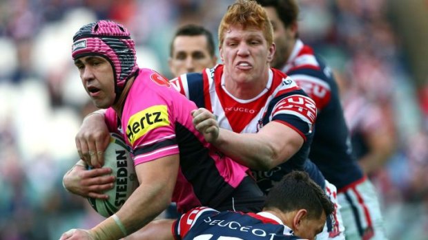 Irate: After the Panthers' loss to the Roosters, Jamie Soward is calling for the 40/20 rule to be changed.