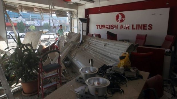 A Turkish Airlines office devastated by an explosion in Baghdad on September 5, 2014.