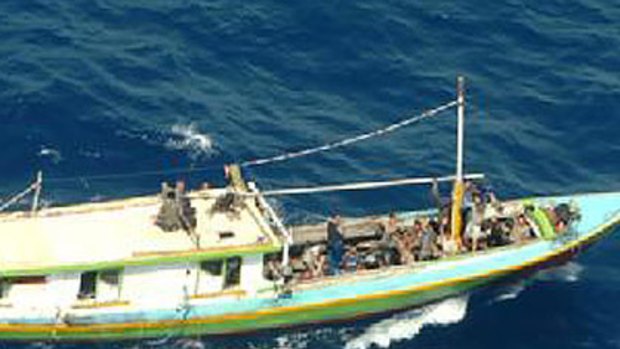 The latest boat load of asylum seekers pictured off the West Australian coast.