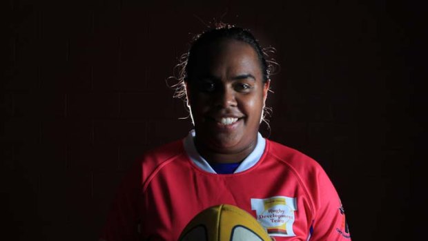 Ready ... captain of the national rugby sevens indigenous team, Lavina O'Mealey, is hoping for two group wins tomorrow during the inaugural sevens championship at Saint Ignatius College.