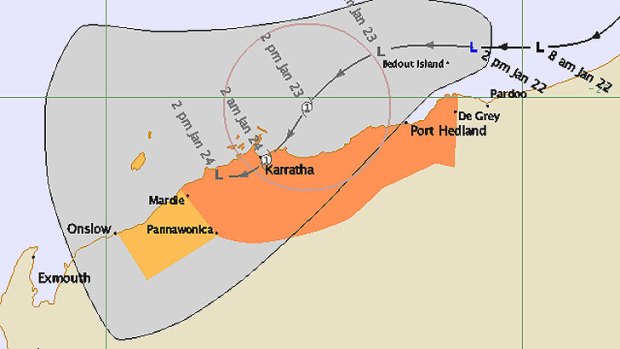 Pilbara ports have gone into lockdown as a cyclone approaches from the north-west.
