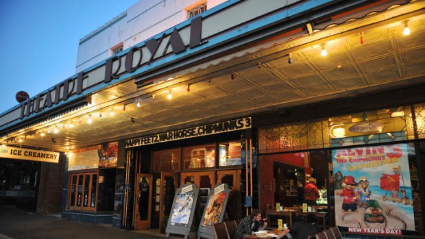 Cinema-goers enjoy a night out in Castlemaine in central Victoria.