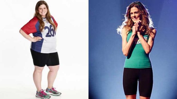 Before and after: Rachel Frederickson lost 60 per cent of her body weight.