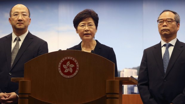 "We cannot accept the linking of illegal activities to whether or not to talk": Hong Kong's number two official Carrie Lam announces the talks are off. 