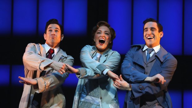 Adam Garcia, Gretel Scarlett and Jack Chambers perform in Singin' In The Rain.