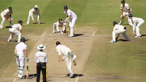 Australia's aggressive field setting on day five of the deciding Test.