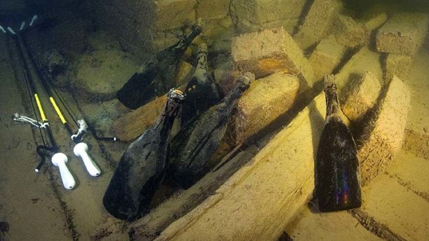 The 170-year-old champagne on the ocean floor.