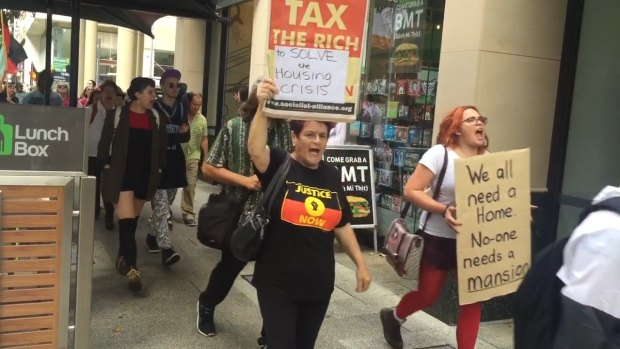 Protesters were rallying against Perth's homelessness problem.