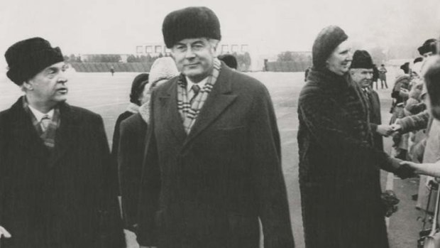 Former prime minister Gough Whitlam on his visit to the Soviet Union in 1975.