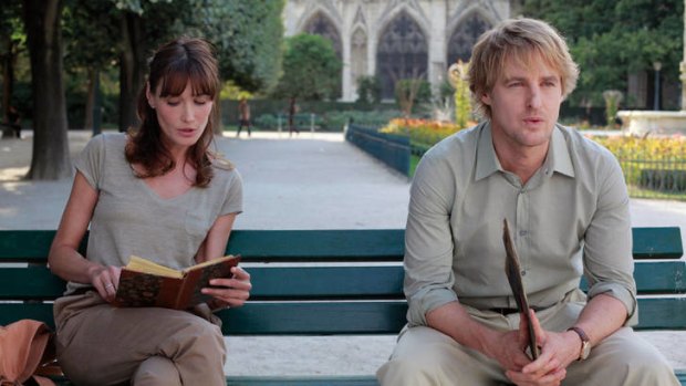 Carla Bruni and Owen Wilson in Woody Allen's <i>Midnight in Paris</i>.